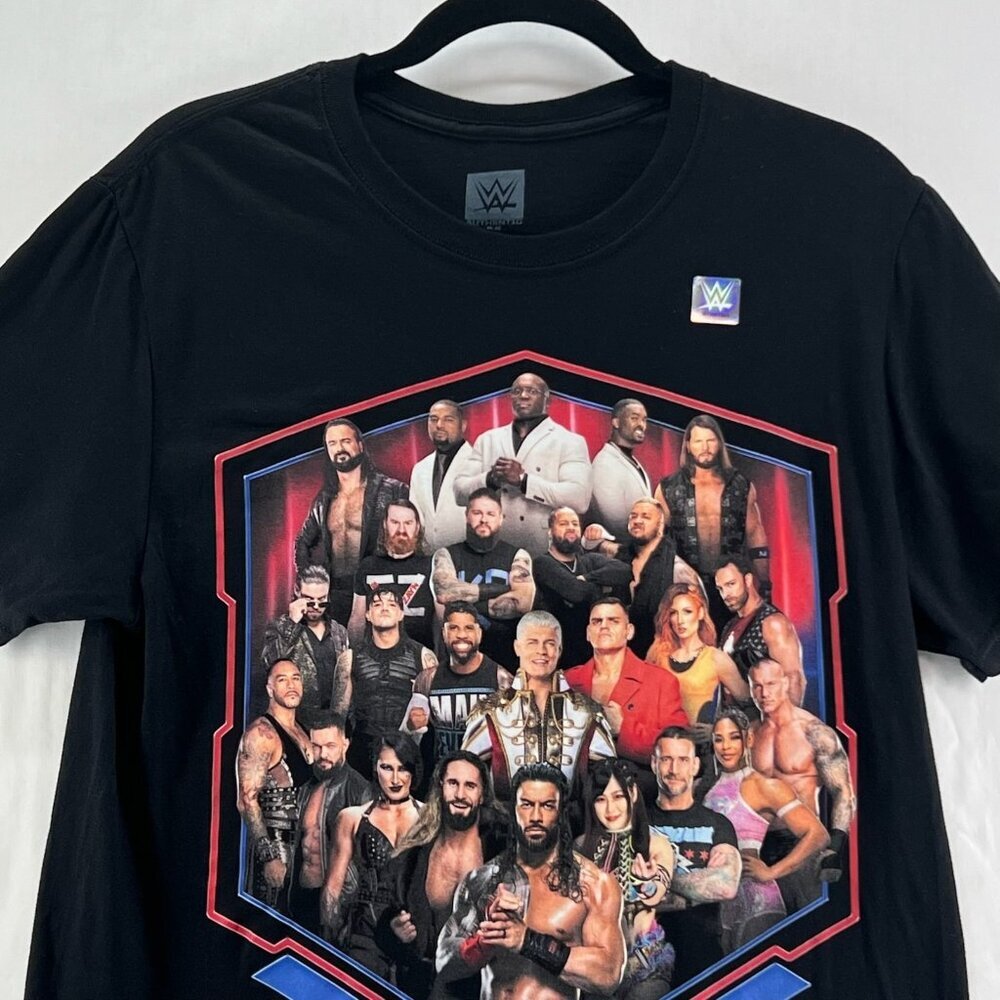 WWE I Was There France 2024 Tour Graphic T-Shirt Mens M Crewneck Pullover Black - Picture 3 of 10
